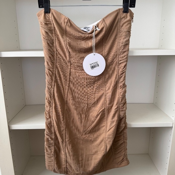 NWT PRINCESS POLLY Clique Bodycon Mini Dress Brown - Picture 6 of 7